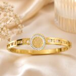 Elegant Gold Tree of Life Crystal Bangle ✨