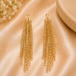 Elegant Golden Chain Tassel Drop Earrings
