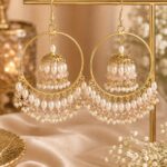 Pearl Chandbali Jhumka Earrings