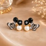 Black Pearl Butterfly Stud Earrings 🦋✨