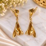 Elegant Golden Petal Drop Earrings