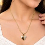 Elegant Two-Tone Heart Necklace