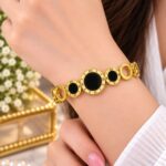 Elegant Gold & Black Roman Numeral Bracelet