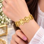 Elegant Gold Floral Cutout Bracelet