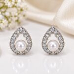 Elegant Pearl Teardrop Stud Earrings ✨