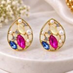 Elegant Pearl Flower Drop Earrings