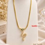 Elegant Gold Snake Pendant Necklace with Green Stones | Anti-Tarnish Jewellery