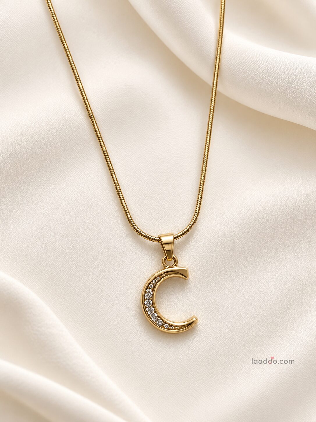 2026/09/1003581009.jpg Crescent Moon CZ Anti-Tarnish Necklace | Korean Premium Jewellery - Image 1