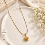 Korean Rose Pendant Necklace | Gold-Plated Anti-Tarnish Jewellery