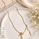 Korean Letter T Pendant Necklace | Gold-Plated Anti-Tarnish Jewellery