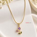 Elegant Floral Crystal Pendant Necklace | Korean-Inspired Gold Fashion Jewellery