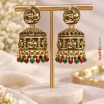 Traditional Temple Design Multicolor Kundan Jhumka Earrings