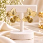 Elegant Gold Butterfly Earrings | Korean Style Crystal Stud Fashion Jewellery