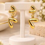 Premium Gold Abstract Drop Earrings | Korean Style Fashion Jewellery