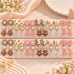 Cute Floral Pearl Drop Earrings – Korean Style Flower & Pearl Earrings