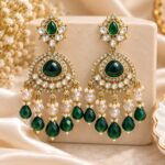 Emerald Green Kundan Jhumka Earrings – Premium Bridal & Ethnic Jewellery