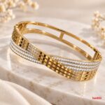 Luxury Gold & Silver Dual-Tone Designer Bangle