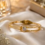 ✨ Elegant Gold Crystal Bangle