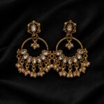 Elegant Gold Crystal Chandbali Earrings ✨
