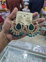 KUNDAN PEACOCK COLOR EARRINGS - Image 3
