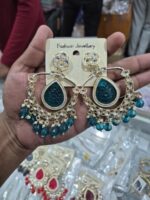 KUNDAN PEACOCK COLOR EARRINGS - Image 4