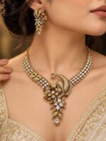 CZ Zirconia Vantara-Inspired Peacock AD Necklace Set