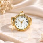 Elegant Gold-Tone Ring Watch – Quartz Dial