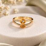 Elegant Double Band Golden Stone Ring | Premium Fashion Jewellery