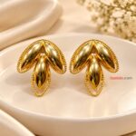 Premium Golden Leaf Design Statement Earrings