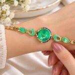Elegant Green Dial Gold Bracelet Watch for Women