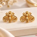 Korean Style Golden Bee Stud Earrings | Premium Statement Earrings