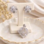 Premium Silver CZ Pendant & Earrings Jewellery Set