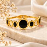 Luxury Gold & Black Statement Bracelet | Premium Korean Style Jewellery