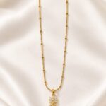 Golden Teardrop Crystal Pendant Necklace for Women – Anti-Tarnish Korean Jewellery