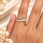 Gold-Tone Heart & Infinity Design CZ Stone Ring for Women | Elegant Fashion Jewellery