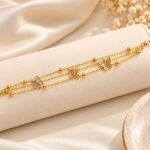 Gold-Tone Triple Layer Butterfly Charm Anklet for Women | Elegant Stainless Steel Fashion Jewellery