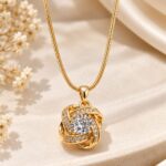 Elegant Gold-Plated Crystal Knot Pendant Necklace for Women | LAADDO.com