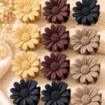 SEO Product Title: Korean Matte Daisy Flower Hair Claw Clips – Premium Floral Design, Pack of 12