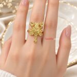 Golden Scorpion Statement Ring – Premium Designer Look