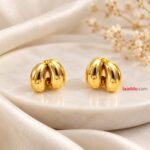 Premium Gold Plated Triple Dome Hoop Earrings | Korean Fashion Jewellery