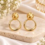 Elegant Gold-Plated Textured Hoop Earrings