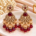 Ruby Red Crystal Designer Chandelier Earrings