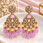 Pink Crystal Designer Chandelier Earrings
