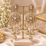 Antique Gold Pearl Jhumka Chandelier Earrings