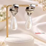Premium Korean Heart-Shaped Pearl Crystal Stud Earrings