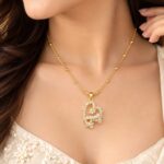 Gold Plated Crystal Heart Pendant Necklace for Women | Elegant Daily Wear Jewellery
