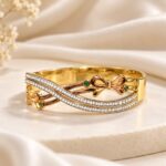 Elegant Golden & Rose Gold Bow Design Crystal Stone Bracelet for Women